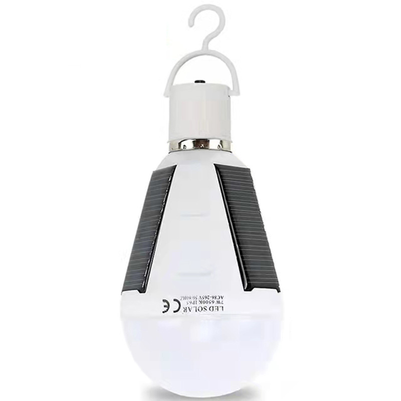 E27 充電式 LED ソーラー電球ランプ 7 ワット 12 ワット 85 V-265 V 屋外緊急太陽光発電電球旅行釣りキャンプライトテントランプ