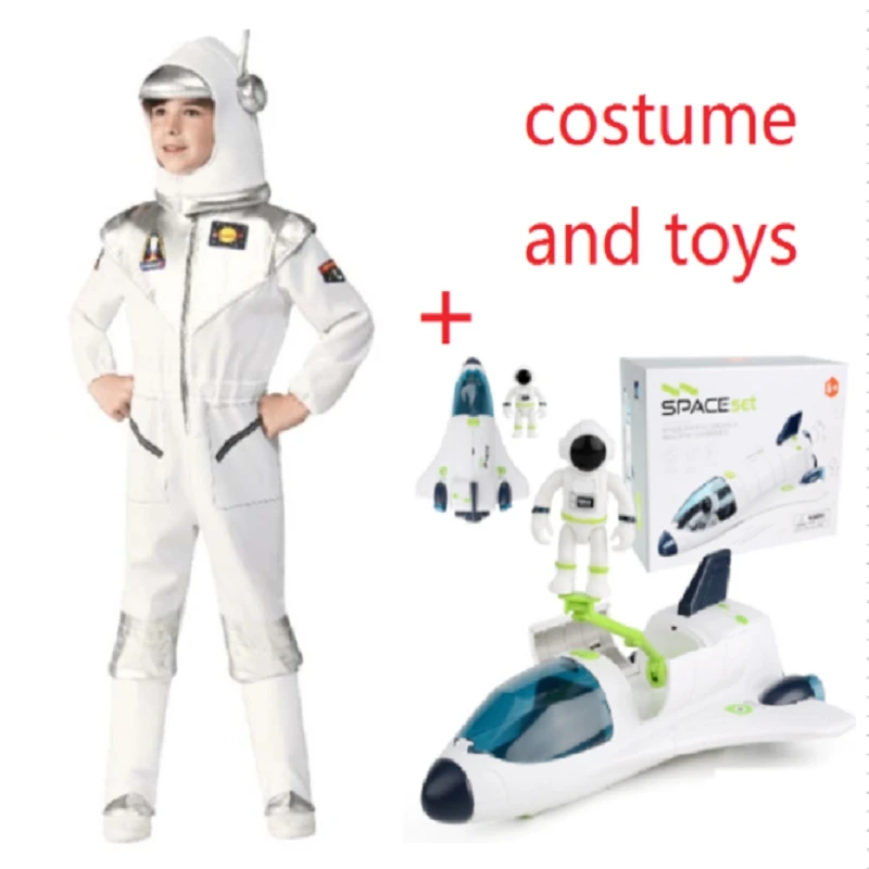 子供シルバー宇宙飛行士コスプレ衣装宇宙飛行士ジャンプスーツおもちゃ子供パイロットカーニバルパーティー仮装少年宇宙旅行スーツ
