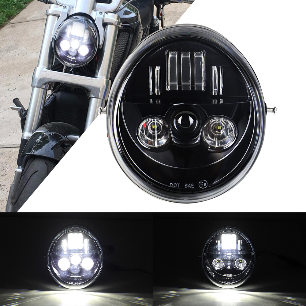 V ロッド VRSCF VRSC VRSCR 2002-2017 60 ワット Vrod LED フロントヘッドライト HI/ロービームオートバイヘッドランプ