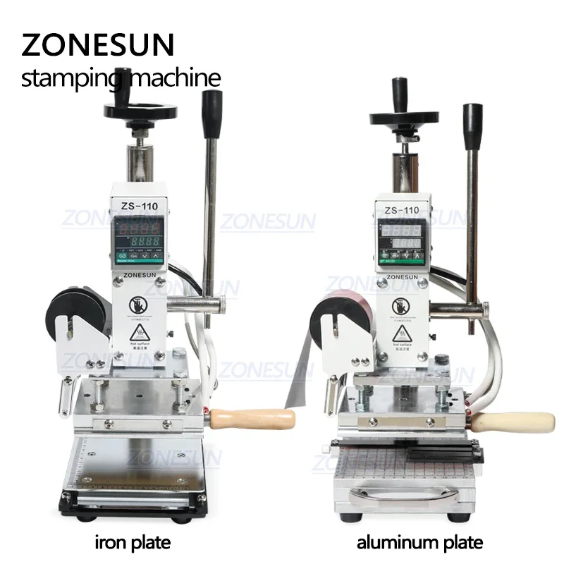 ZONESUN ZS-110 鉄板ホット箔押し機高さ調整スライド可能なワークベンチ革エンボスツール