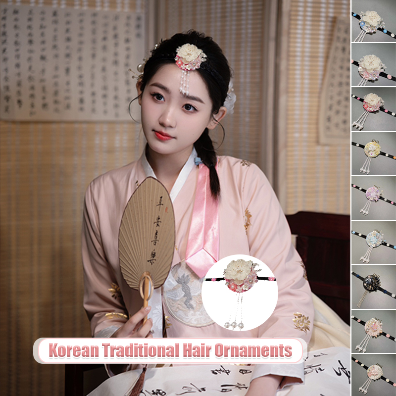 レトロ韓国韓服女の子韓国宮廷ヘアフープステージパフォーマンスヘアバンド女性韓国の伝統的なコスプレヘアアクセサリー