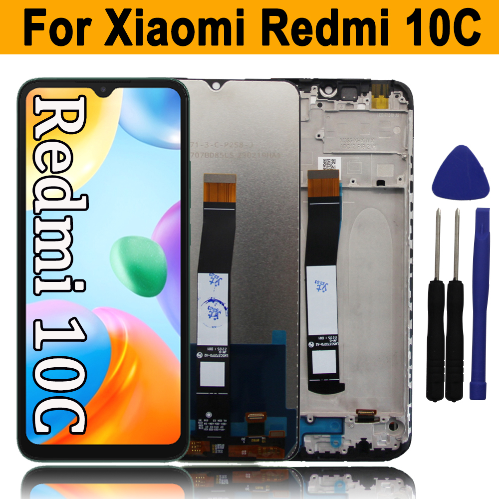 6.71 "10C スクリーン Xiaomi Redmi 10c 液晶ディスプレイタッチスクリーンデジタイザアセンブリとフレーム Redmi 10c 液晶交換部品