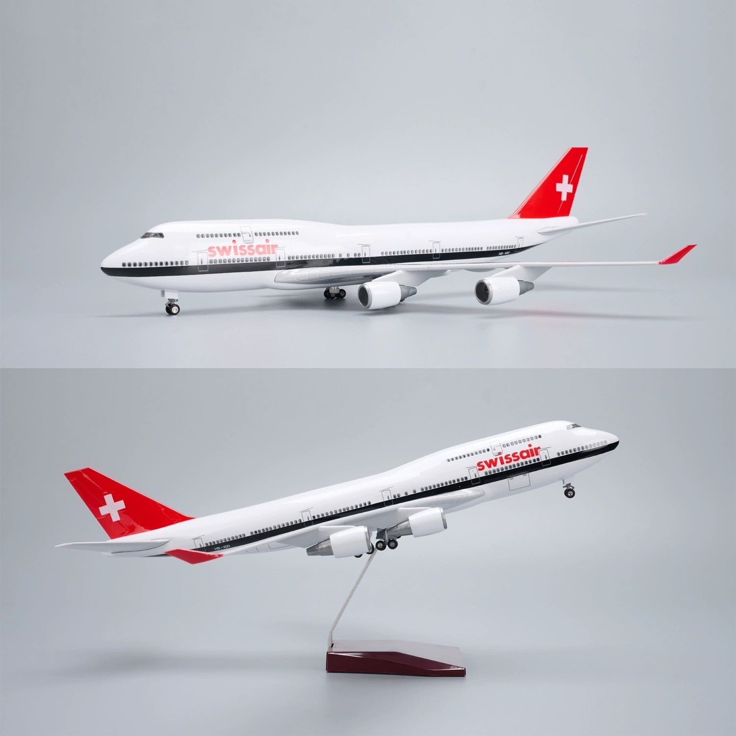模型飛行機 47 センチメートル B747 スイス航空 1:150 スケール模型飛行機グッズミニチュア飛行機ダイキャスト樹脂エアバスお土産