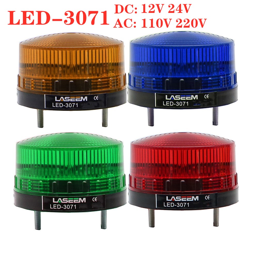 ストロボ信号警告灯 LED -3071 12V 24V 220V インジケータライト LED ランプ小型点滅ライトセキュリティアラーム