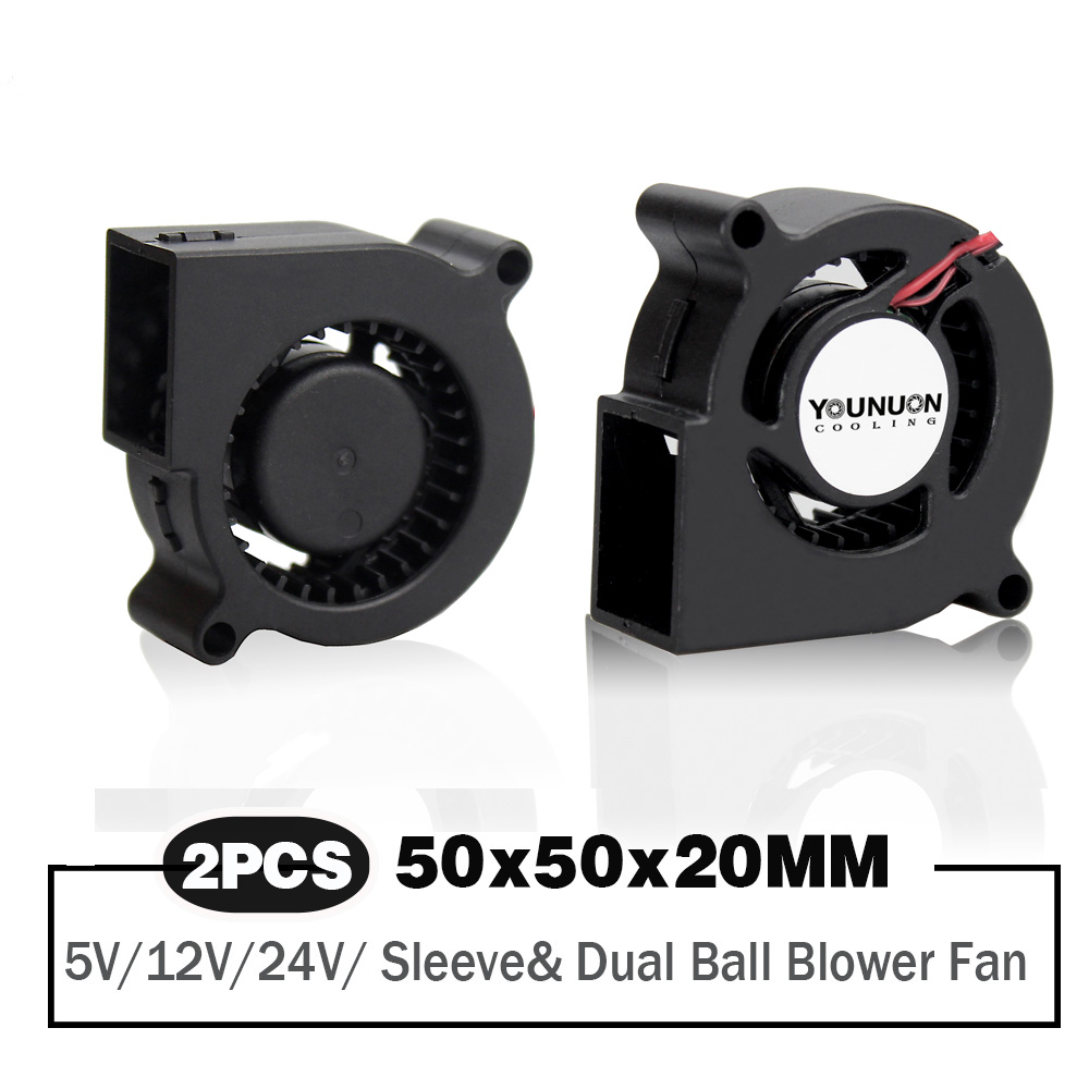 2 個 50 ミリメートル送風ファン 5V 12V 24V 5020 ターボ送風ファン 50x50x20mm 遠心タービンファン DC ブラシレス冷却ファン