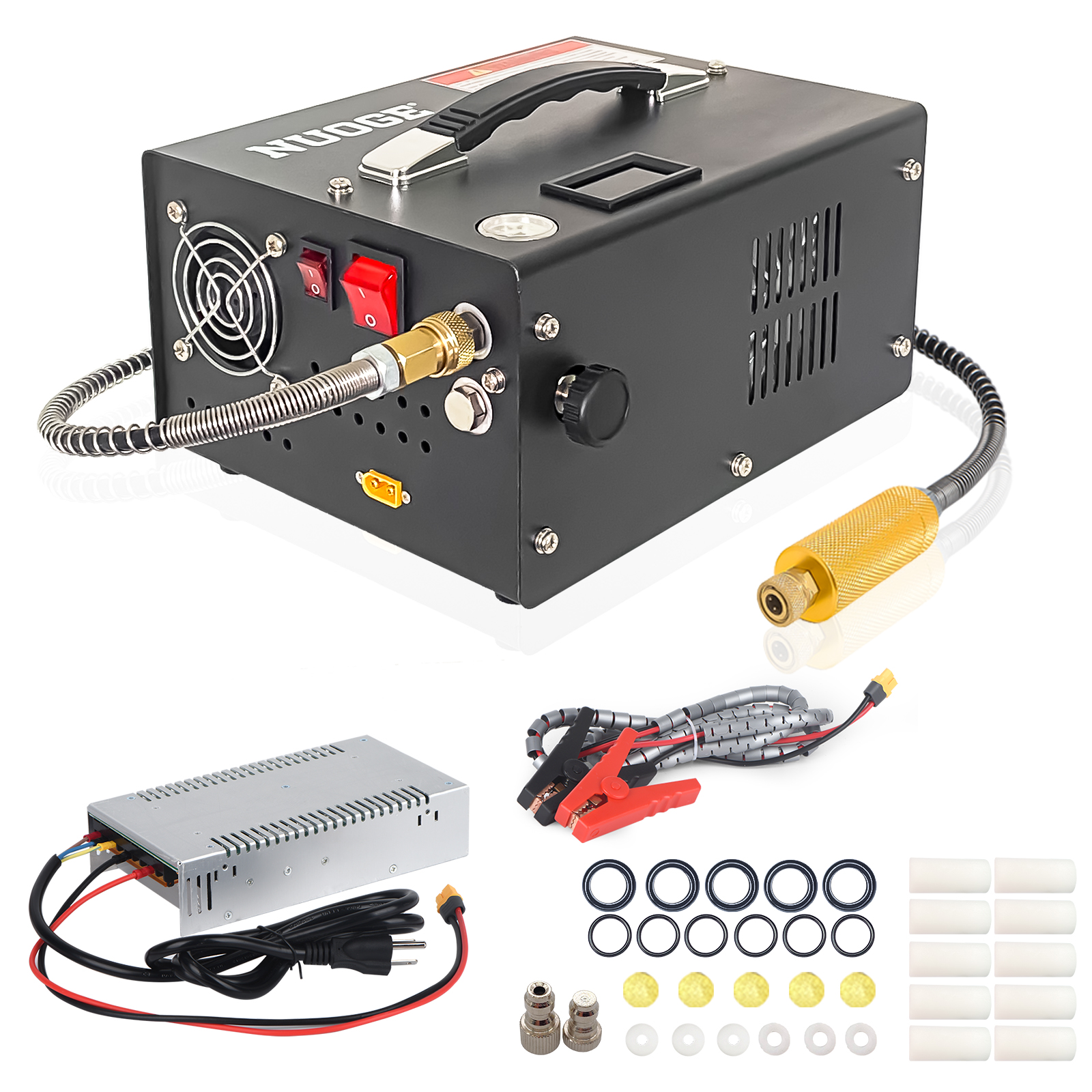 4500Psi 30Mbar ポータブル PCP エアコンプレッサーポンプ 12VDC/110V 電源オイル/水を含まない高圧ダイビングボトル