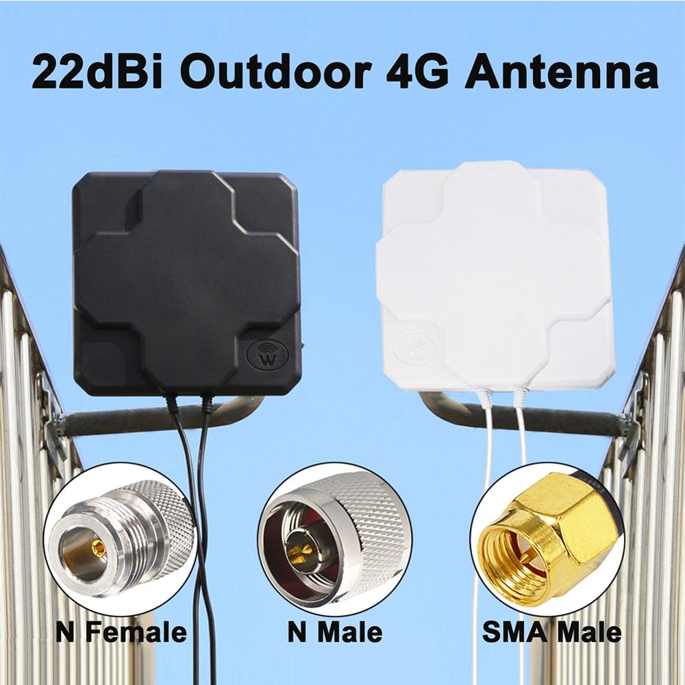 2*22dBi 屋外 4G LTE MIMO アンテナデュアル偏波パネル指向性外部アンテナ N オス/N メス/SMA オス 30 センチメートルケーブル