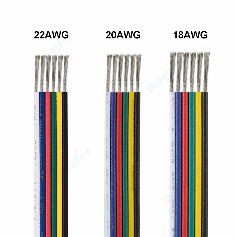 6 ピン LED コネクタケーブル SM JST RGBW ケーブル 6 コア電気銅線 6pin ワイヤー RGBWW 5050RGB CCT ストリップ LED ドライバー