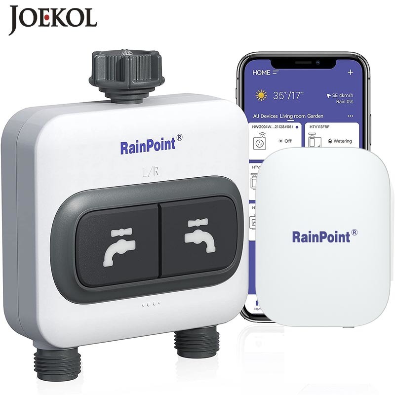 RainPoint スマート 2 ゾーン散水タイマー WIFI 庭自動灌漑システム点滴スプリンクラーコントローラーバルブ庭の水タイマー