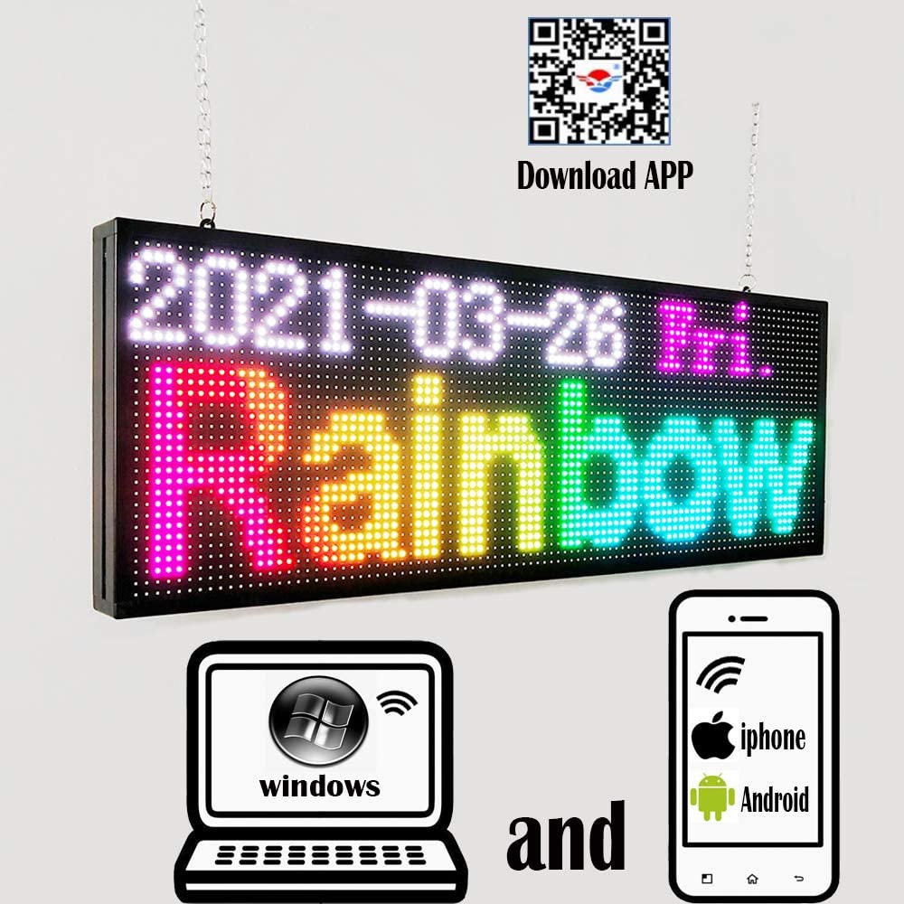 Wifi ワイヤレス制御 Led ローリングディスプレイ P10 RGB 屋外 7 色 3D 効果 LED 看板 39 × 14 インチプログラマブルディスプレイパネル