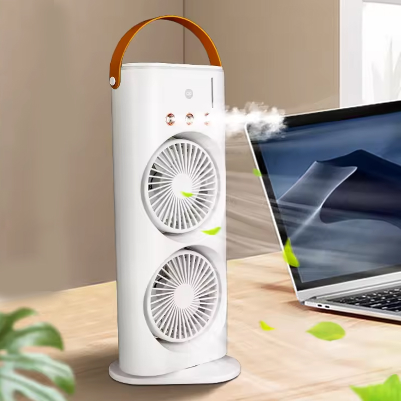 工場販売 USB 3 スピードプラスチックミストファンデスクトップ空調ファン加湿冷却 3 穴スプレーファン車屋外