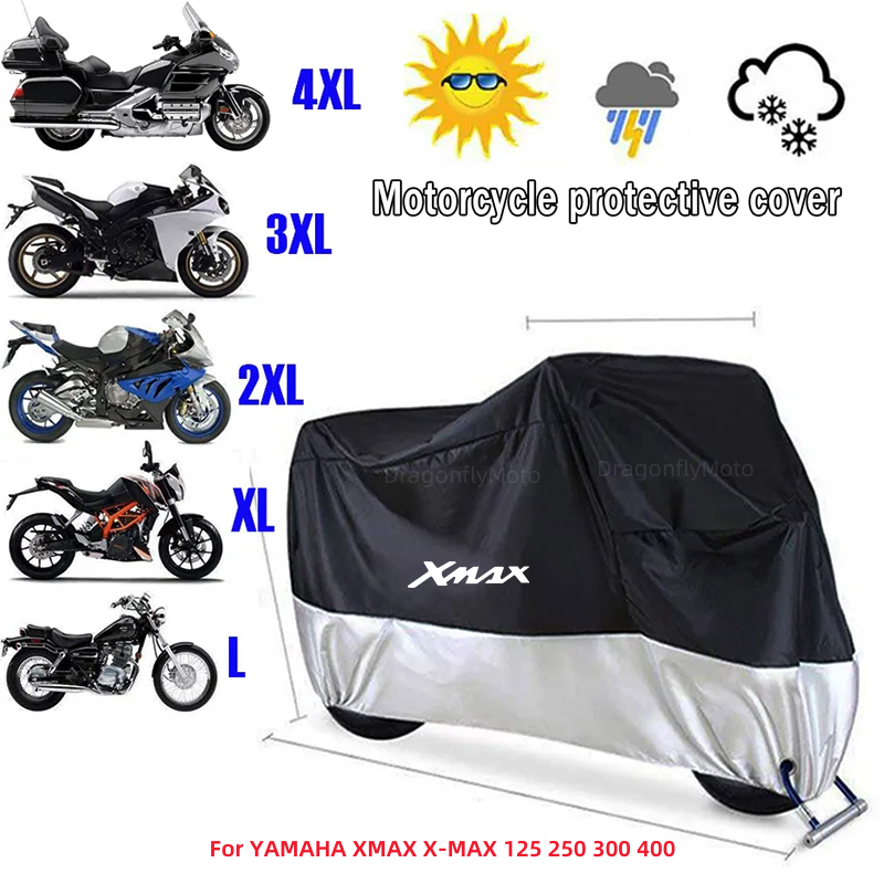 ヤマハ XMAX X-MAX 125 250 300 400 オートバイカバー防水オールシーズン防塵 UV 保護屋外屋内スクーター 190T