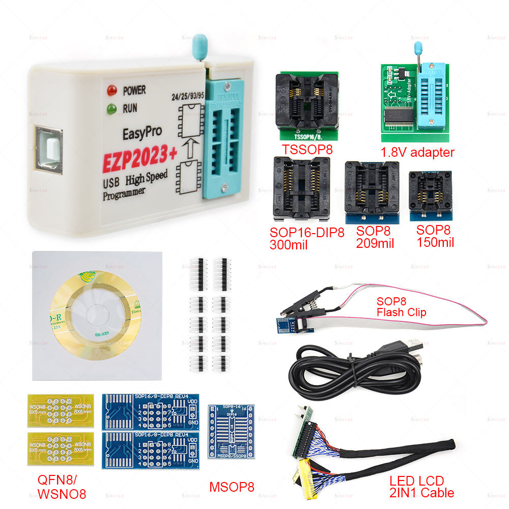 CH554T EZP2023 BIOS プログラマー Surpport 25 フラッシュ/24 EEPROM/ 25 EEPROM/93 EEPROM/95 EEPROM 12 アダプター付きオリジナル