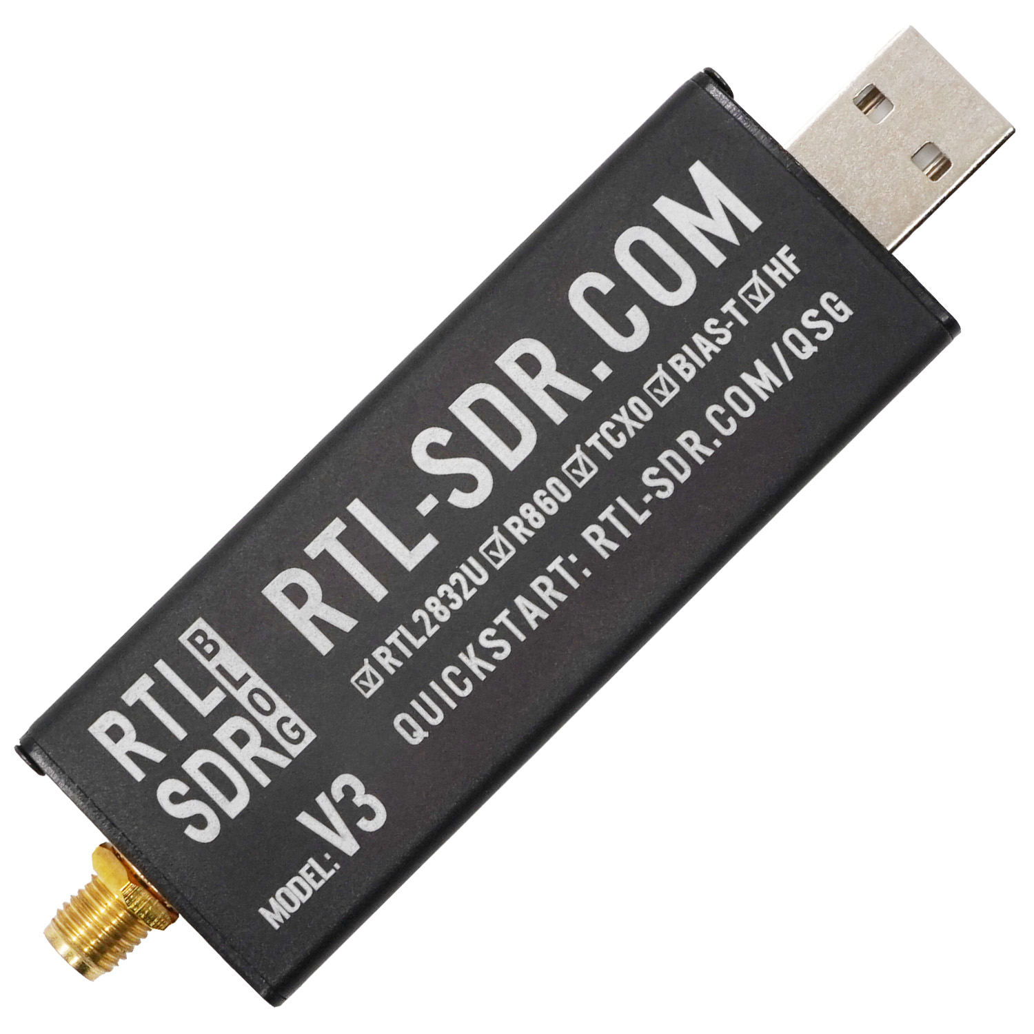 RTL-SDR ブログ RTL SDR V3 R860 (R820T2) RTL2832U 1PPM TCXO SMA RTLSDR ソフトウェア無線 (ドングルのみ)