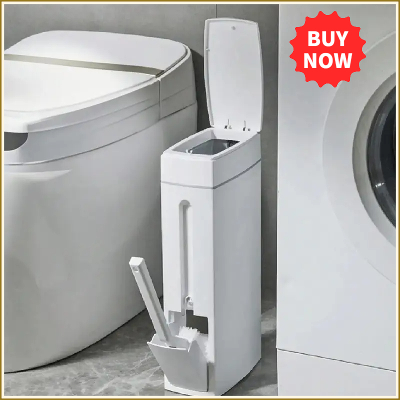 浴室用ゴミ箱 浴室用ゴミ箱 トイレブラシコンボ スペースを節約 小型ゴミ箱蓋 バスルームアクセサリー 狭いゴミ箱
