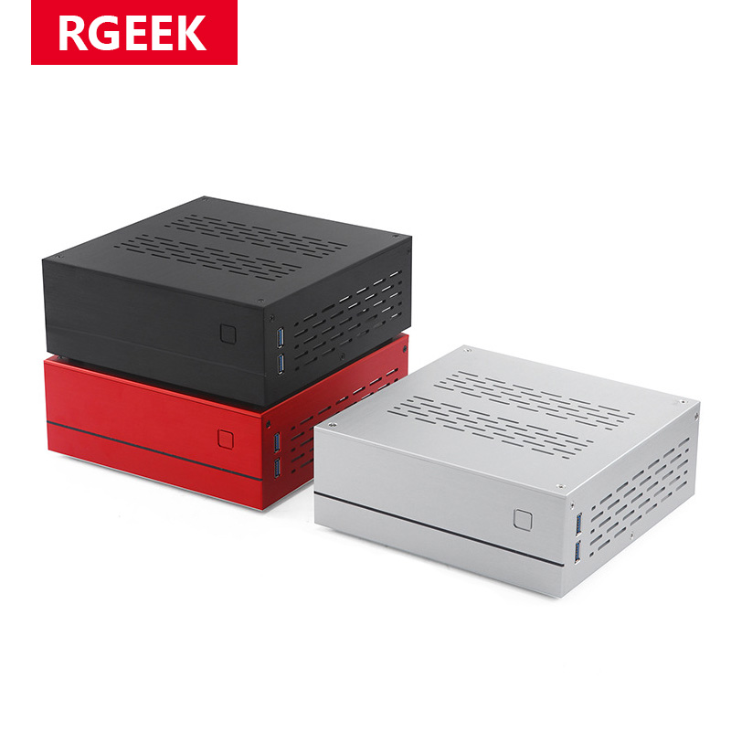 Rgeek New Mini ITX Computer Case Chassis Aluminum HTPC Mini ITX DIY PC Cases A01 Chassis HTPC Horizontal Computer