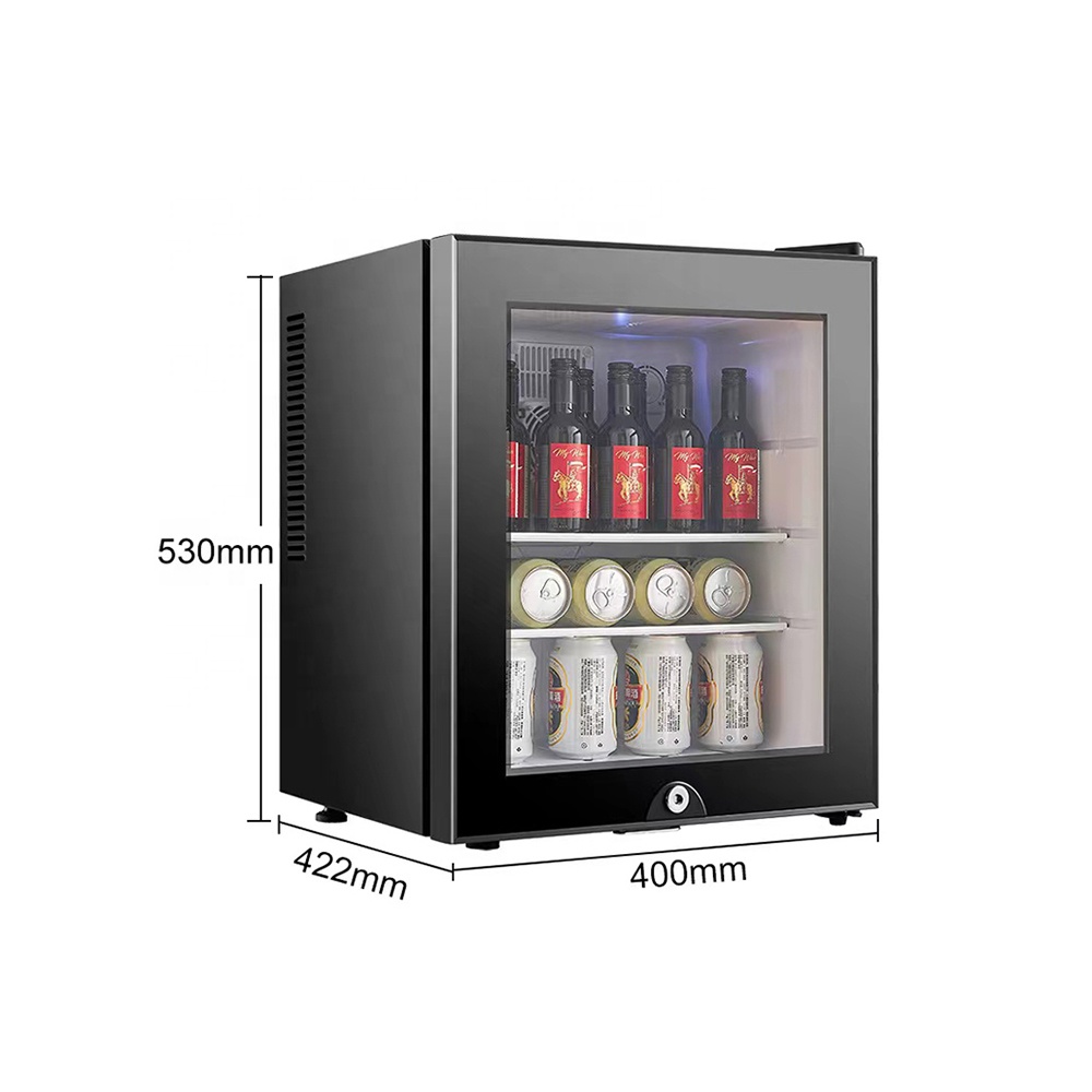 卸売カスタムロゴポータブル 30L 40L ガラスドアディスプレイ小型ミニバー冷蔵庫ホテルの部屋用