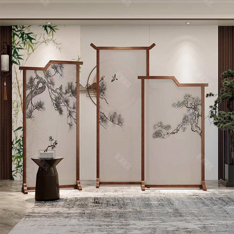 Song Dynasty aesthetics solid wood screen household entrance door seat screen partition porch blocking aisle tea room study deco