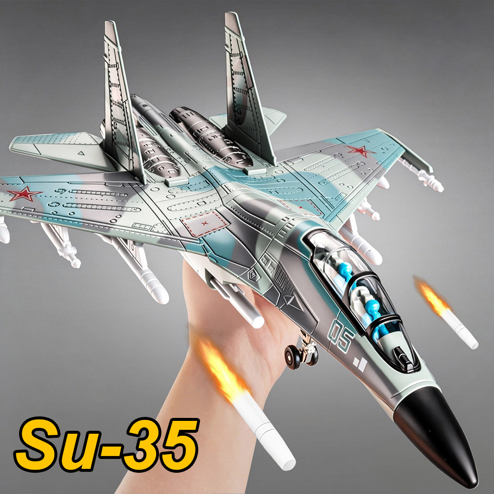 1:64 Su-35 戦闘機モデルダイキャスト合金車のおもちゃキャビンオープンプルバックゴムタイヤミニチュア飛行機友人への人気のギフト