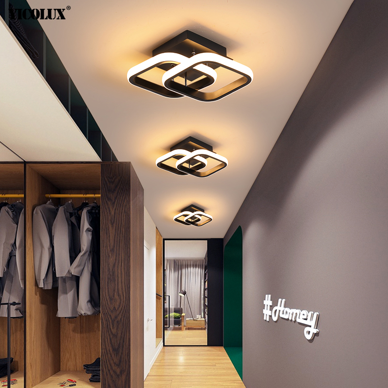 現代の LED シャンデリアライト屋内照明廊下バルコニー廊下寝室白黒屋内ランプ光沢 AC 90-260V