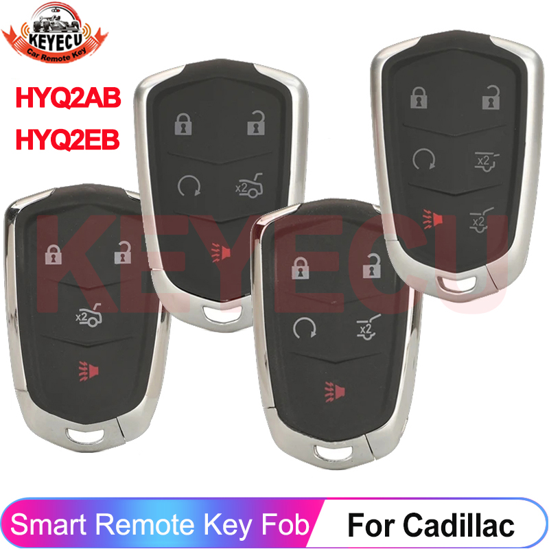 KEYECU HYQ2AB HYQ2EB スマート車のキーキャデラック エスカレード ESV ATS CTS SRX XTS 315/433MHz ID46 PCF7937E 4/5/6 ボタンリモート Fob