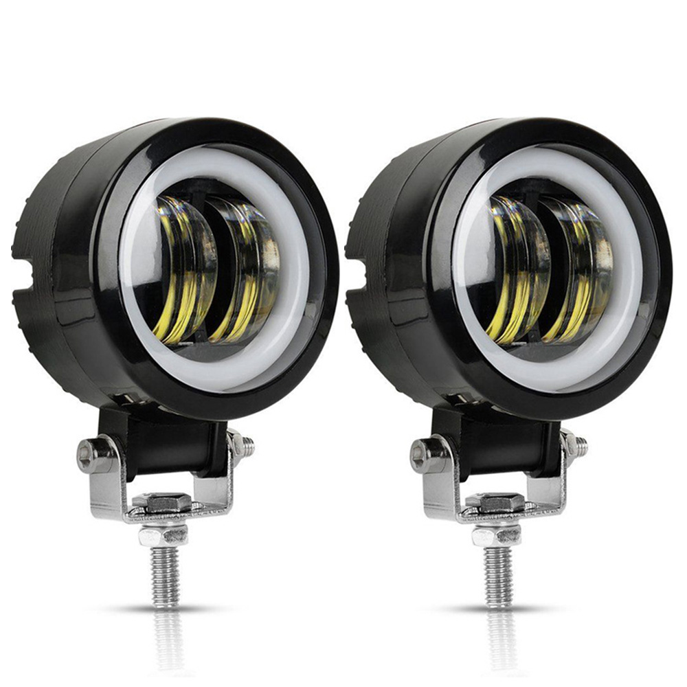 2 個 / 1 個 3 インチ 40 ワット防水ラウンド LED エンジェルアイズライトバー 12V 24V 6500K ホワイトブルーオートバイオフロード LED ワークライト