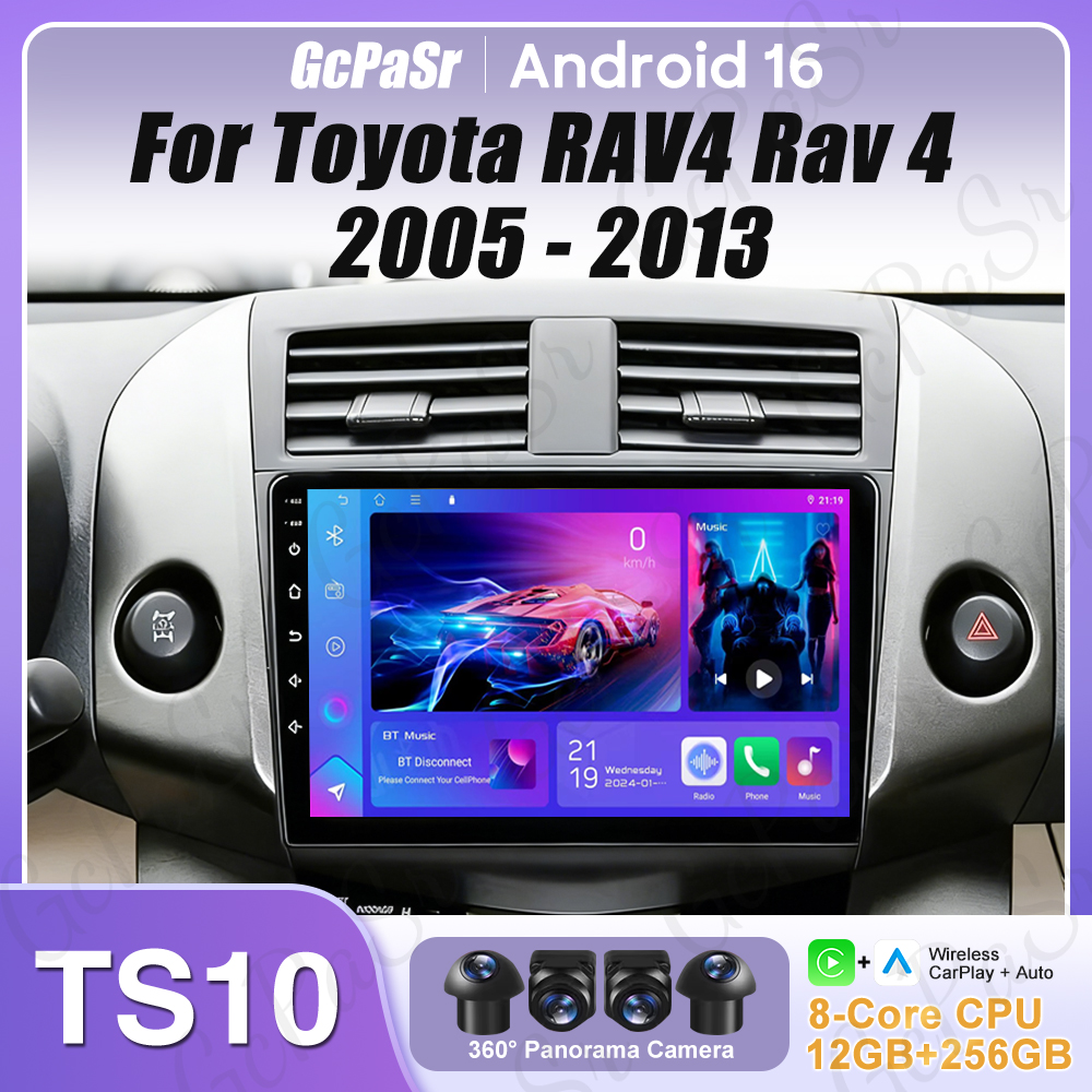 Android 自動トヨタ RAV4 Rav 4 2005 - 2013 カーラジオ Carplay なし 2din 4 グラム Wifi カーモニタービデオ GPS ナビゲーションステレオ 2k BT
