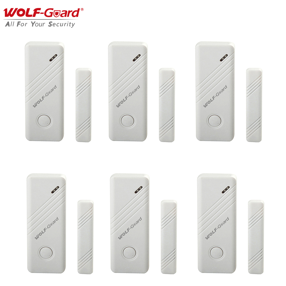 Wolf-Guard ワイヤレス接触ドア/窓マグネットセンサー開閉検出器 DIY アクセサリー家庭用警報セキュリティシステム用 6個