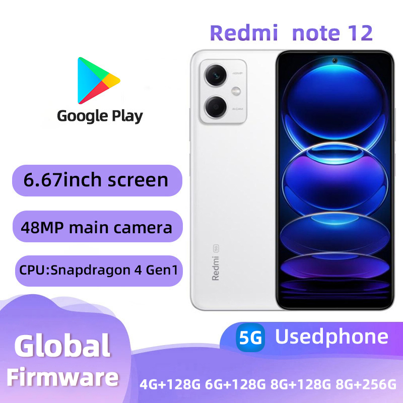 Redmi Note 12 5G Android 6.67 インチ RAM 8GB ROM 256GB 2400*1080px 48MP 中古電話