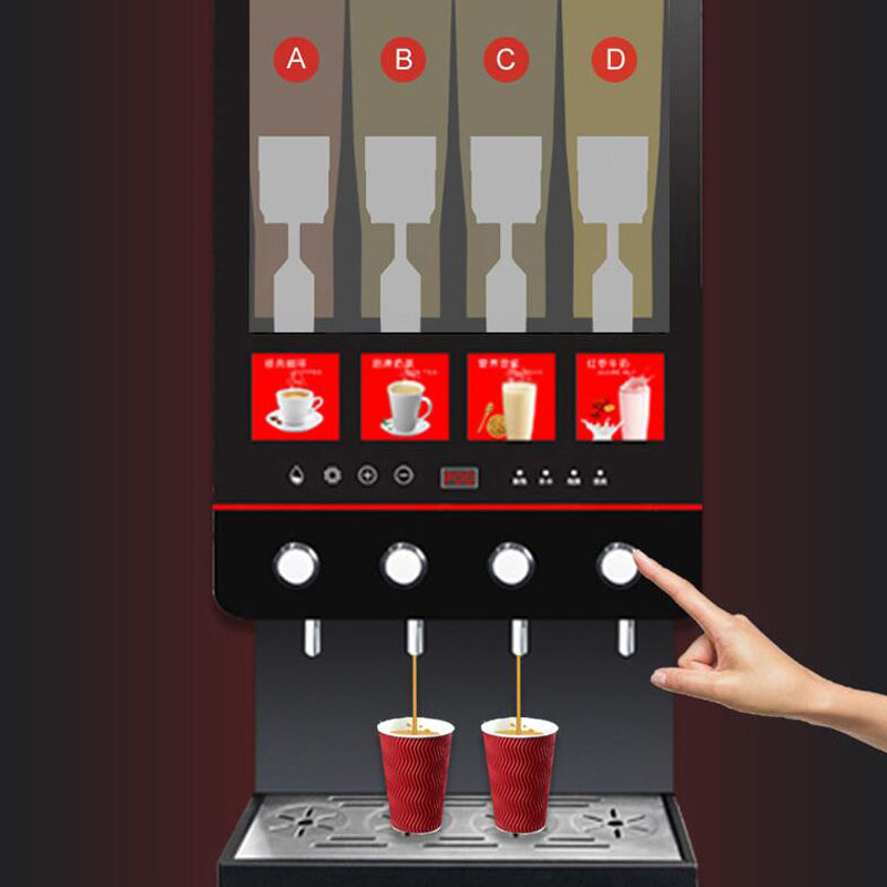 商業ミルクティー自動販売機 4 つのフレーバーインスタントコーヒーメーカーコーヒーショップ用全自動豆乳マシン