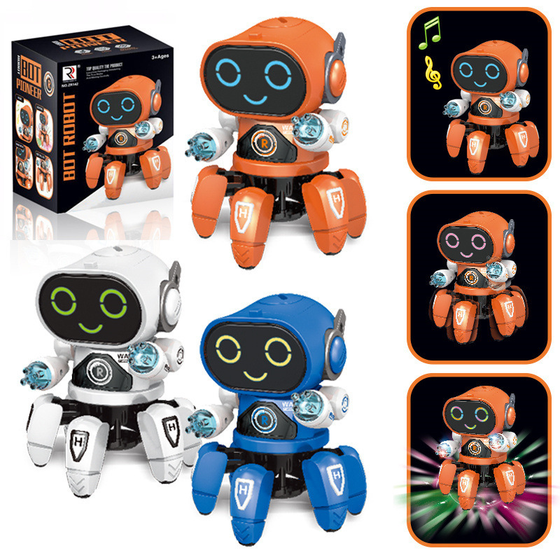 ダンス音楽 6 爪ロボットタコクモアヒルロボット車両誕生日プレゼントのおもちゃ子供のための早期教育赤ちゃんのおもちゃ