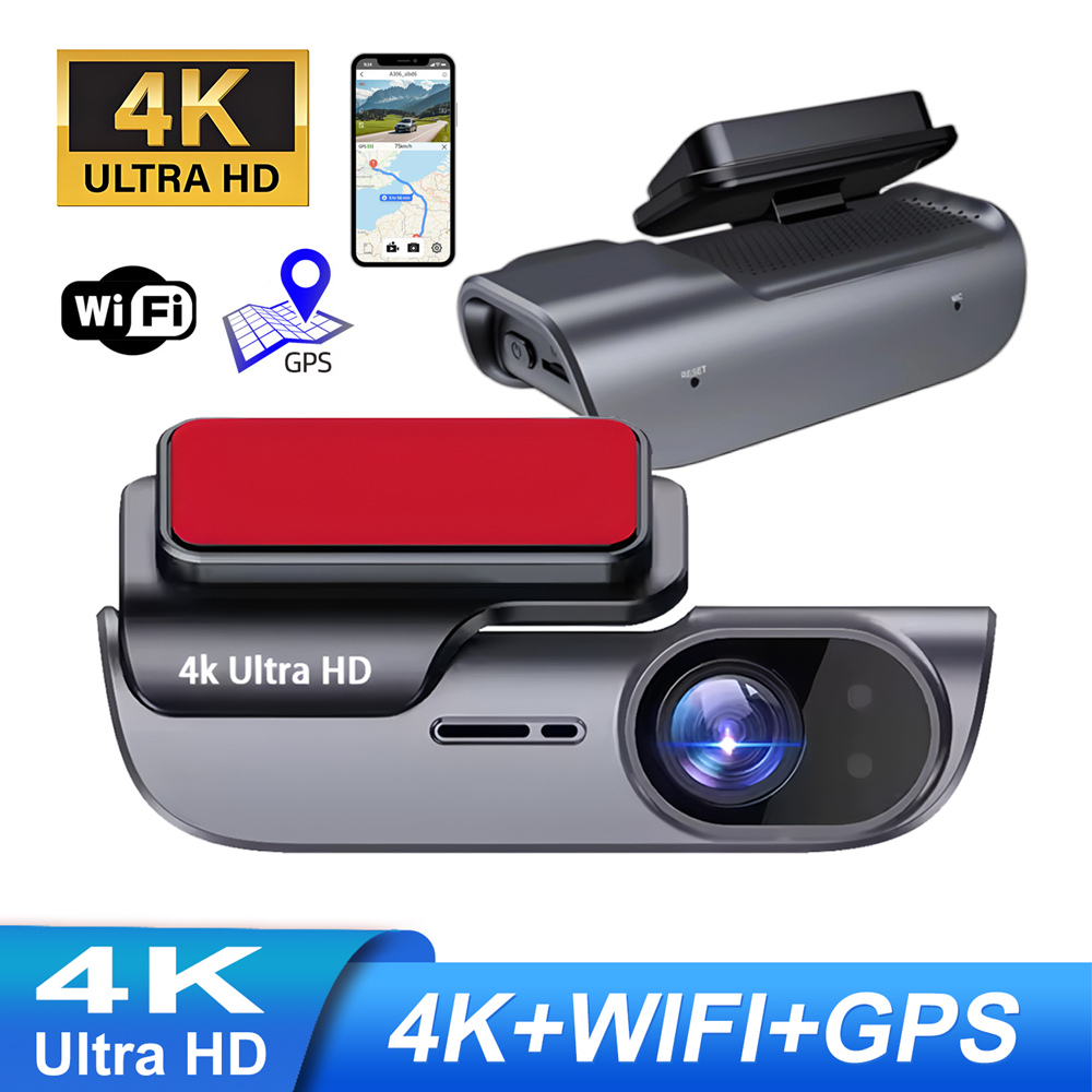 4K UHD カーダッシュカメラ DVR ナイトビジョンビデオレコーダー GPS Wi-Fi 付き 24 時間駐車監視 車両の安全性をサポート