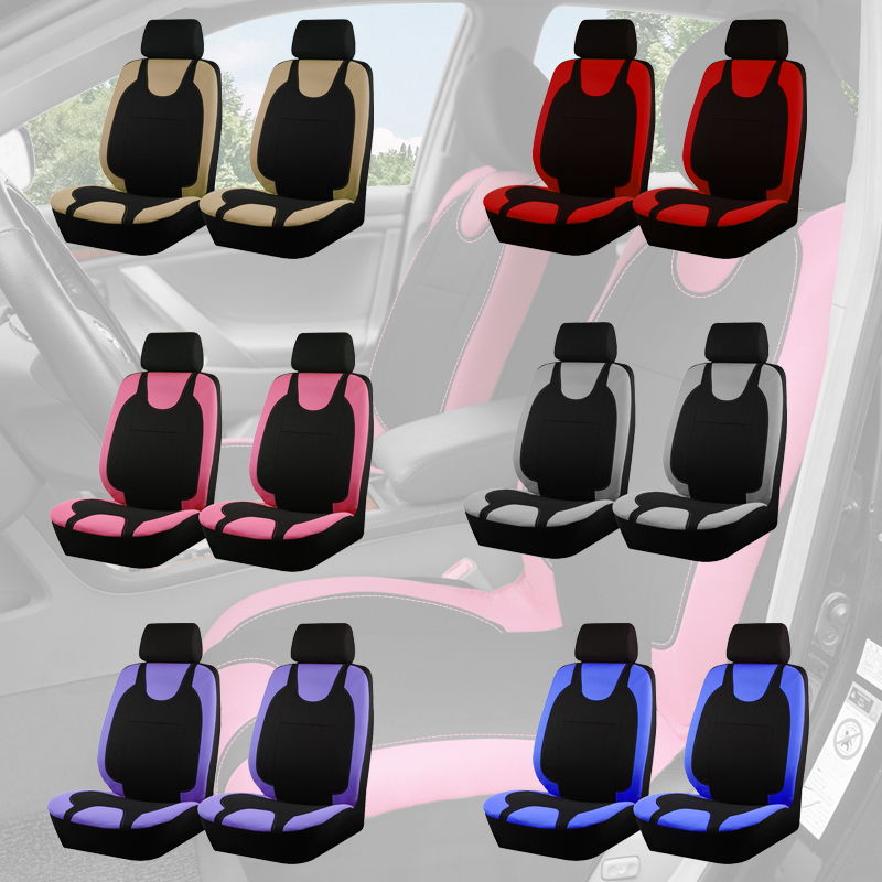 ユニバーサル 2 フロントカーシートカバー車 SUV トラックバンアクセサリーインテリア通気性ポリエステルメッシュ生地シートカバー