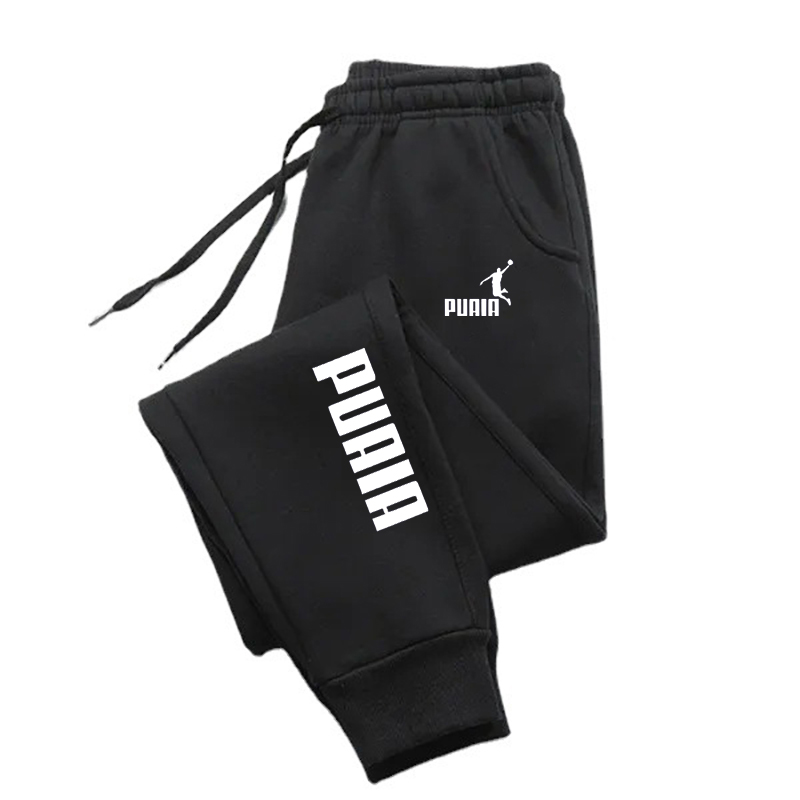 PUAIA プリントメンズパンツ秋/冬の新スポーツジョギングパンツフィットネスルーズフィット服ソリッドカラーの衣装ストリートパンツ