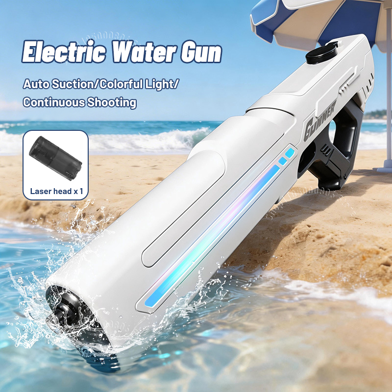 電動水鉄砲自動吸引連射 LED ライト高圧夏のビーチプールウォーターブラスターのおもちゃ大人子供のため