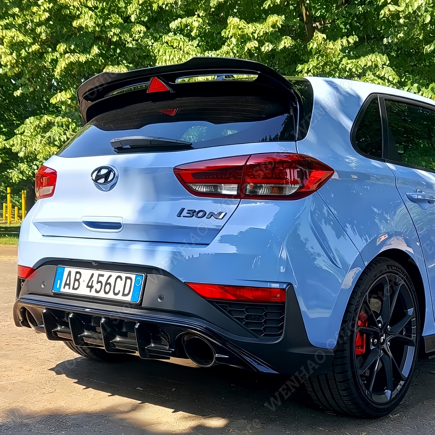 Maxton スタイルグロスブラック車のリアトランクスポイラー翼ヒュンダイ i30N MK3 ハッチバック 2017-2024 チューニングスポイラーキャップボディキット