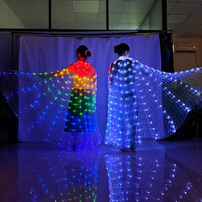 ベリーダンス LED イシスの羽妖精発光 LED 蝶の羽スティック大人子供パフォーマンス衣装