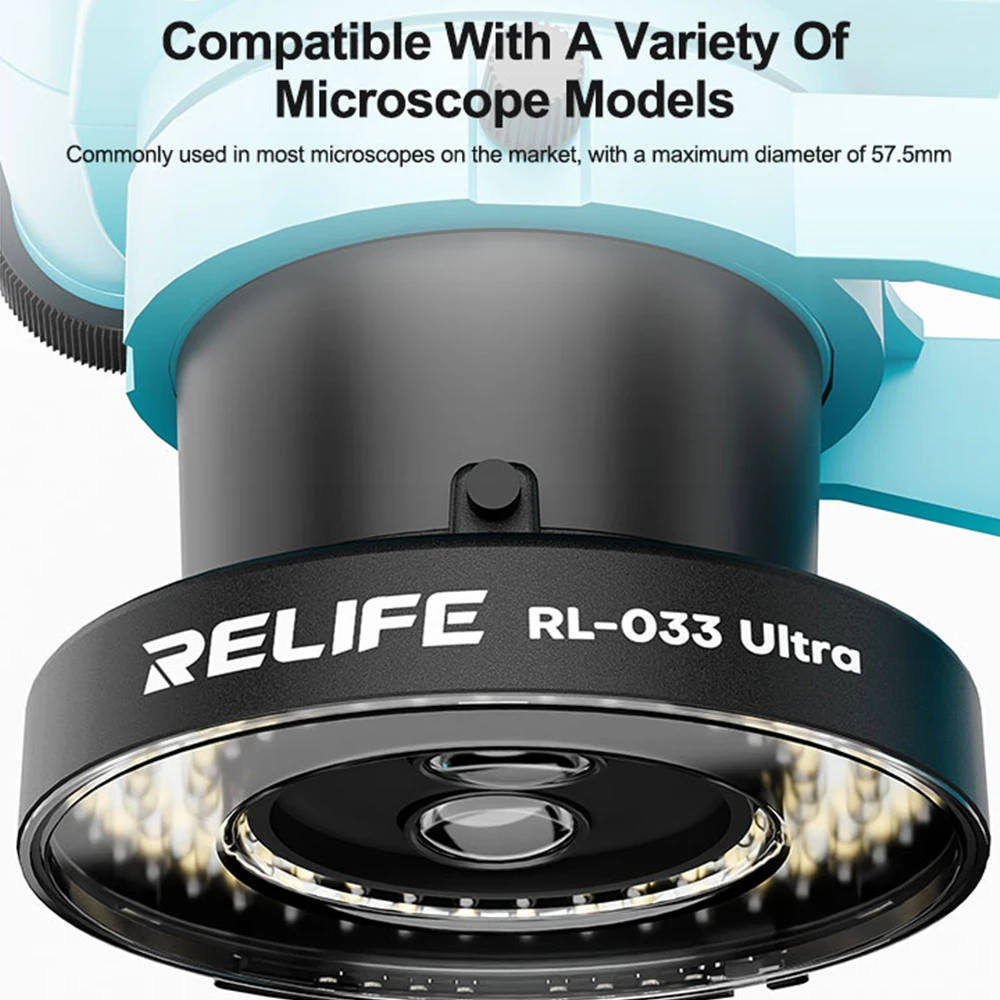 RELIFE RL-033 超顕微鏡 LED リングライト 105 LED USB 電源調整可能な明るさパーティション制御光源ツール