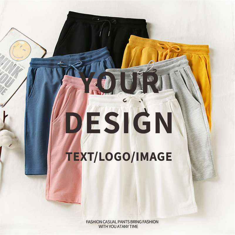 綿 100% ショーツカスタムファッションソリッドカラーショートパンツ印刷会社チームロゴ多用途パンツ刺繍パターンテキスト