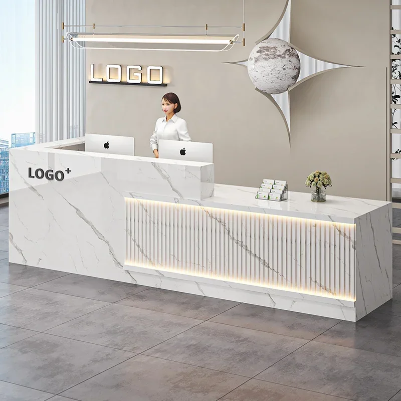 カスタマイズされた受付デスク Glamour Beauty 高級オフィスの受付デスク レジのデザイン Recepción Negocio 商業用家具