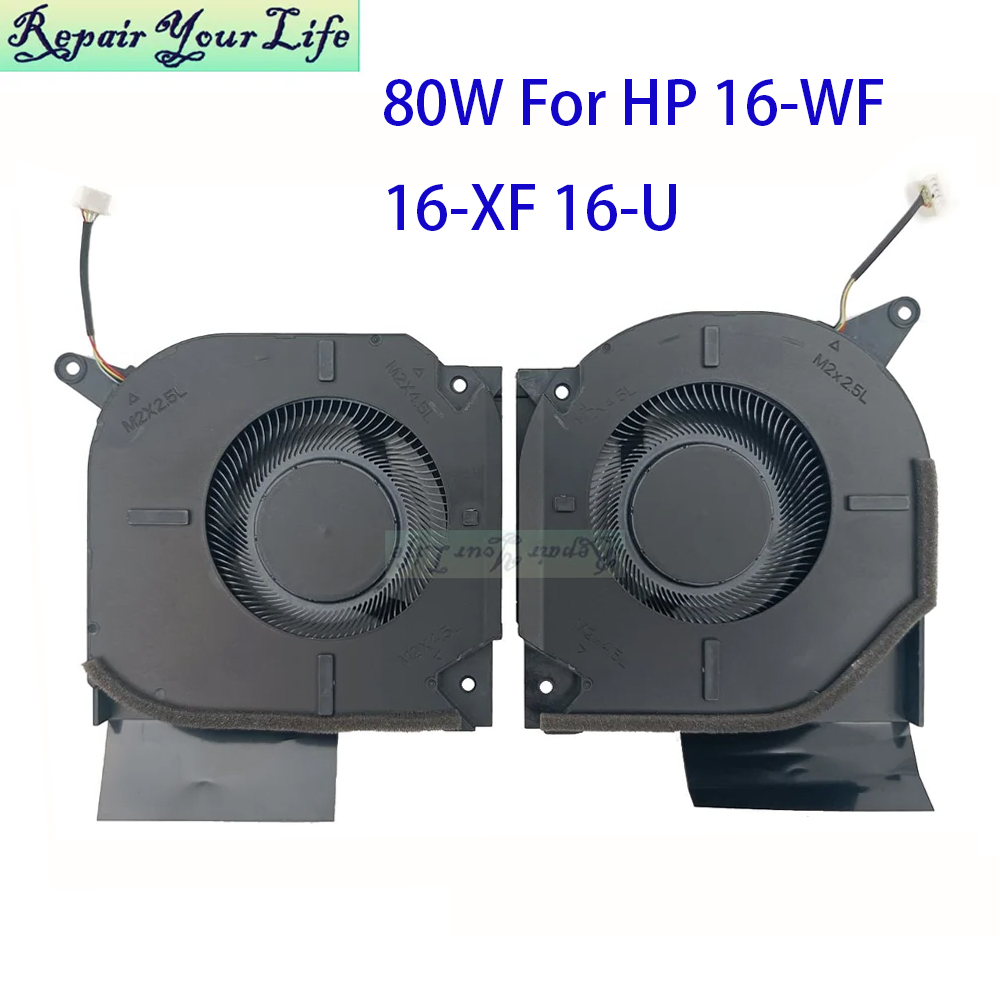 80 ワット 12V ノートブック冷却 CPU GPU ファン HP OMEN 16-WF 16-XF 16-U TPN-C167 TPN-C168 N44737-001 EG7EG75071S1-C300-S9A C310-S9A