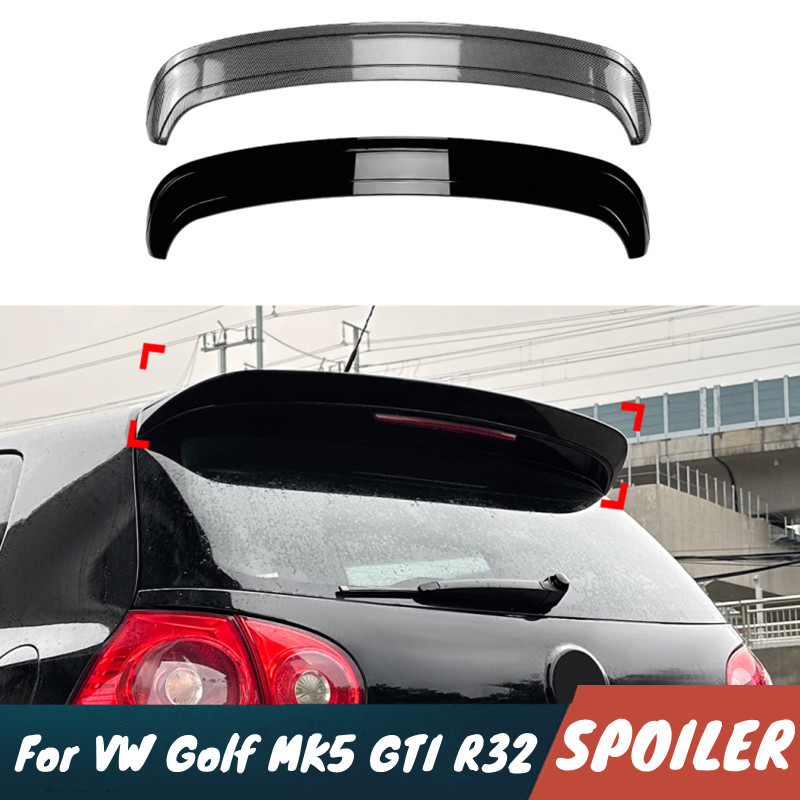フォルクスワーゲンゴルフ 5 MK5 GTI R32 車のリアトランクリッドリップスポイラー翼ブラックカーボンボディキット外装チューニングアクセサリー