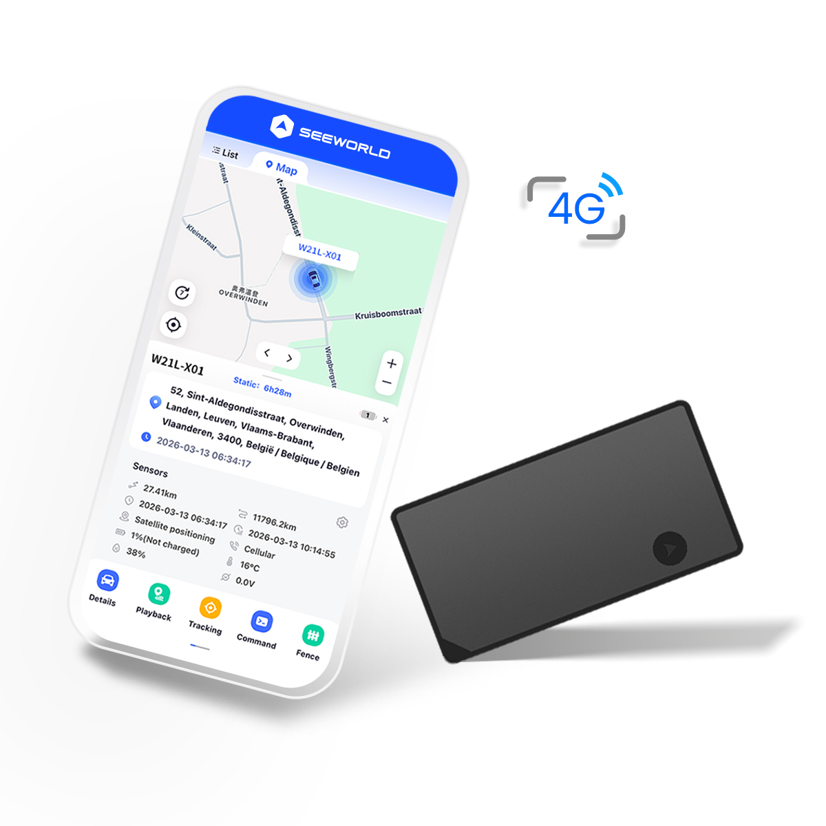 資産およびフリート管理用の 5000mAh バッテリー寿命と光センサーを備えた新しい超薄型ワイヤレス 4G GPS トラッカー