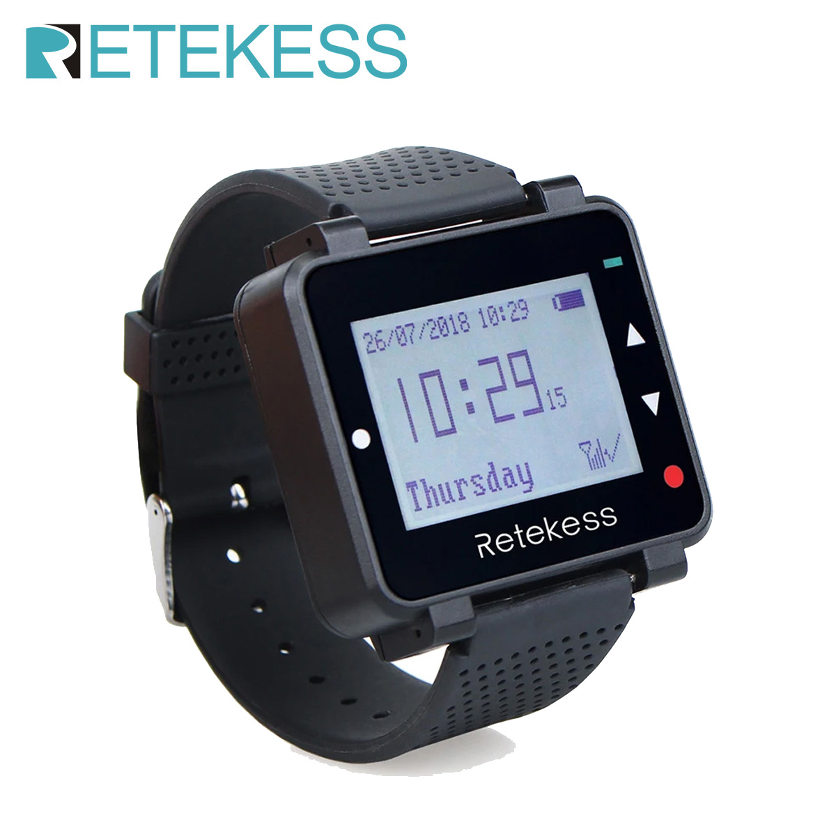 Retekess T128 腕時計型受信機 ワイヤレスページャー ウェイター呼び出しシステム 433.92MHz シーシャ レストラン機器 カフェ バー ホテル クラブ