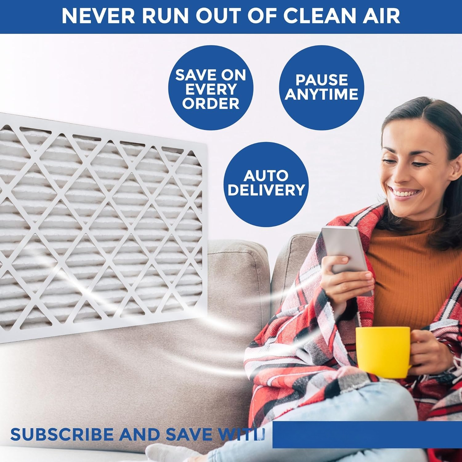 米国発送 16x25x1 MERV 11 エアフィルター 6 パック HVAC AC 炉フィルター、アレルギー、ほこり、ペットのふけ、煙 MPR 1200 FPR 7 製