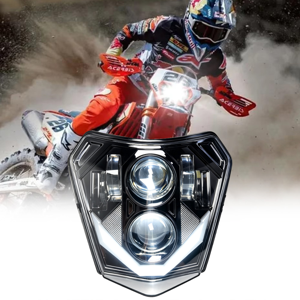 オートバイ LED ヘッドライトヘッドランプ DRL ライト KTM EXC EXCF SX SXF XC XCF XCW XCFW 125 150 250 300 350 400 450 505 525 530