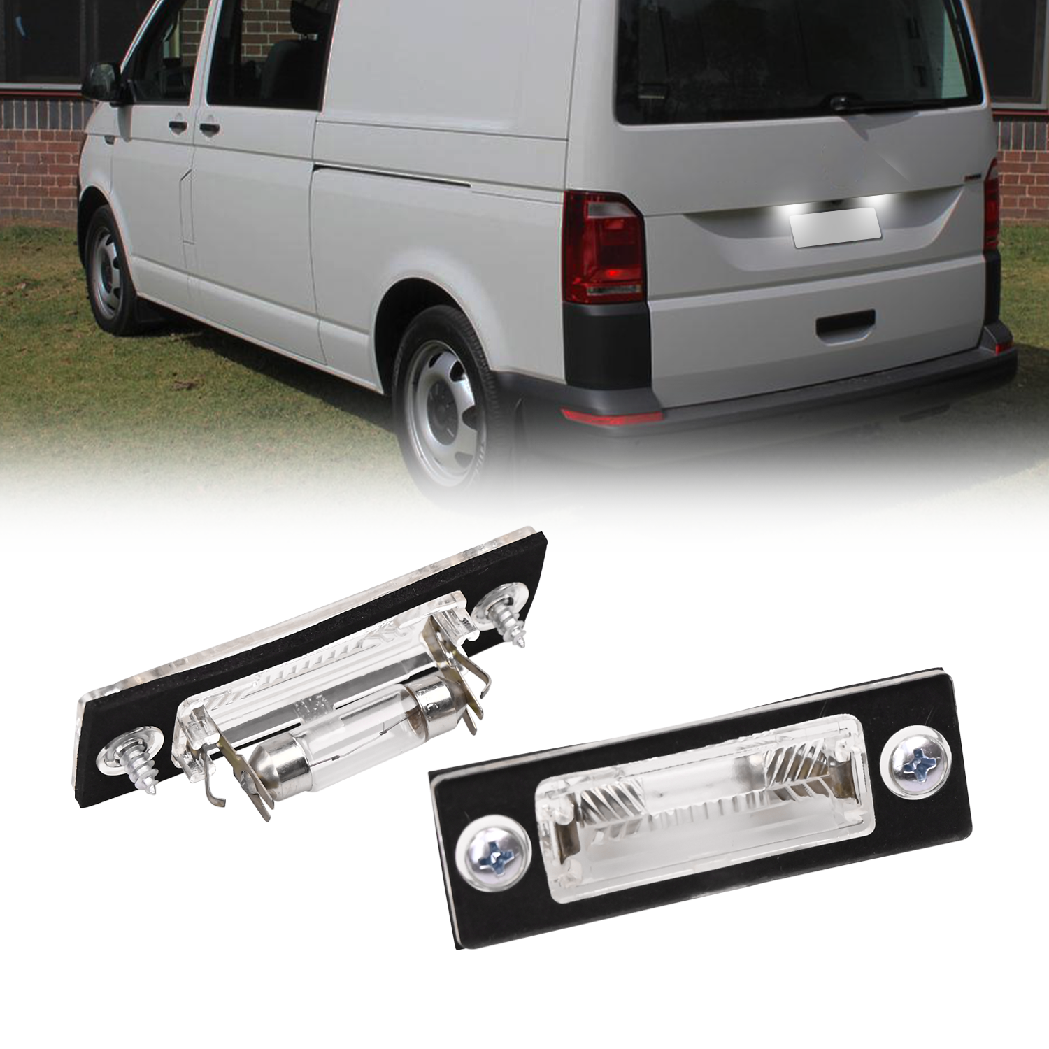 2 個ナンバーライセンスプレートライトランプ左右 VW パサート B5.5 B6 キャディー MK3 ゴルフトランスポーター T5 T6 トゥーランジェッタ SKoda