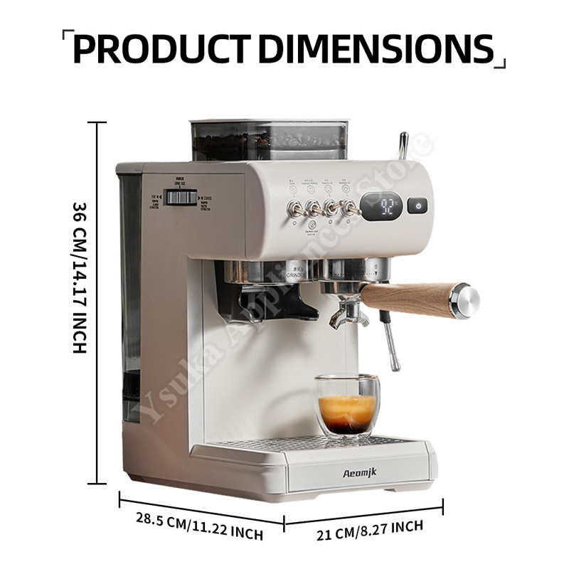 Integrated Grinding Coffee Maker 110V/220V Espresso Coffee Milk Frothing Function Semi-Automatic Coffee Machine