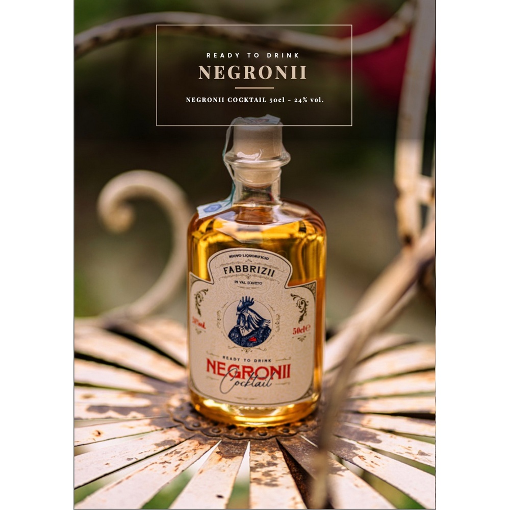 ジンとスパイスワインを添えたイタリアの贅沢な食前酒 ネグローニ カクテル ファブリッツィー 50cl 24% Vol.6本パック