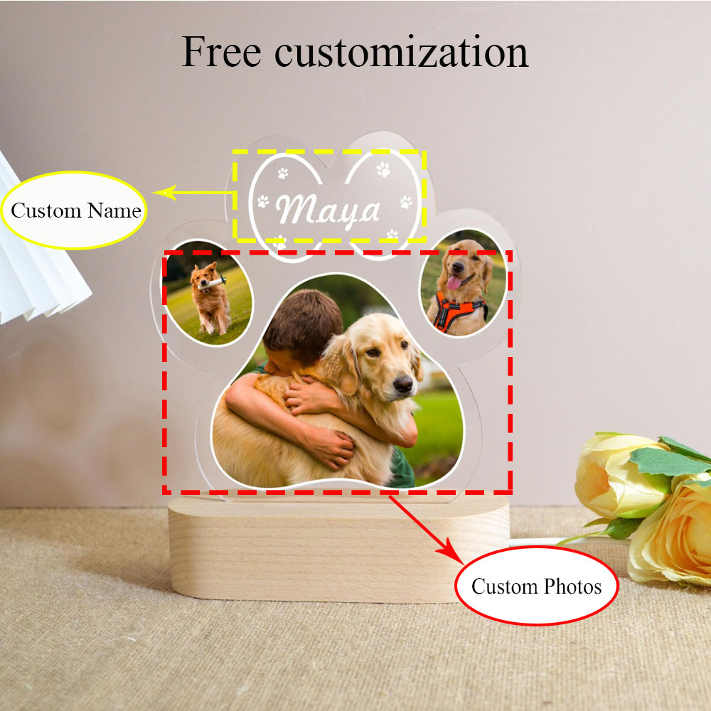 ペットメモリアルプラークカスタムアクリルペットポートレートギフト犬の喪失お悔やみ記念品パーソナライズされたトリビュートサインユニークなペットの追悼